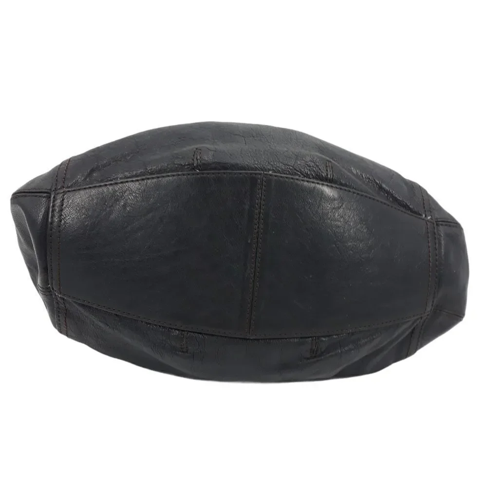 Cole Haan Hobo‎ Bag Leather Braided Grommets Genevieve Denny Black